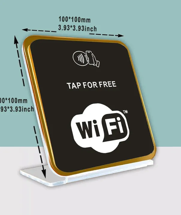 NFC Wi-Fi Share Card & Stand – One-Tap Guest Wi-Fi Access
